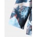 Mens Design Landscape Print Single  Breasted Casual Jacket