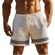 Men's Simple Woolen Striped Beach Shorts MTA1452C2P