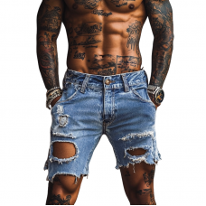 Men's Vintage Distressed Denim Shorts MTA1272F6X