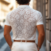 Men's Fashion Lace Lapel Short Sleeve Polo Shirt MTA1552E9Z