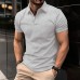 Men's Casual Solid Color Short Sleeved Polo Shirt 12619313Y