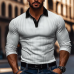 Men's Knitted Contrast Striped Long-sleeved POLO Shirt MTA1172J2X