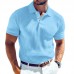 Men's Casual Solid Color Soft Knit Lapel Slim Short Sleeve Polo Shirt Sweater MTA0671E1M
