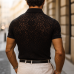 Men's Fashion Lace Lapel Short Sleeve Casual Polo Shirt MTA1296E2Z