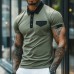 Men's Retro Casual Cotton Colorblock Short Sleeve Polo Shirt MTA2740E7TO