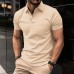 Men's Casual Solid Color Short Sleeved Polo Shirt 12619313Y