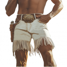 Men's Summer Western Denim Style Fringe Shorts MTA2250D8U