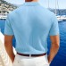 Men's Casual Solid Color Soft Knit Lapel Slim Short Sleeve Polo Shirt Sweater MTA0671E1M