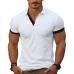 Men's Contrast Color Cotton Blend Short Sleeve Polo Shirt MTA1954G7X