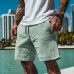 Men's Solid Waffle Elastic Casual Shorts MTA2608E7X