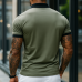 Men's Retro Casual Cotton Colorblock Short Sleeve Polo Shirt MTA2740E7TO