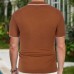 Men's Knitted Single-Breasted Short-Sleeved Polo Shirt MTA1849C2X